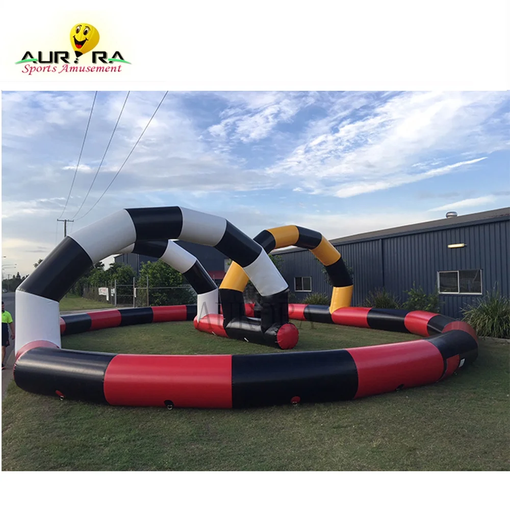 Outdoor inflatable race track  bumper car track sport human bowling inflatable race track for rental business