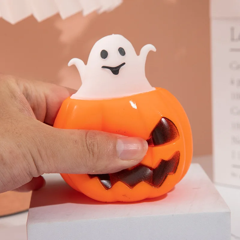 Halloween Wholesale Halloween Squishy Pumpkin Cup Squeeze Toys Kids Adult Stress Relief Funny Novelty TPR Toys