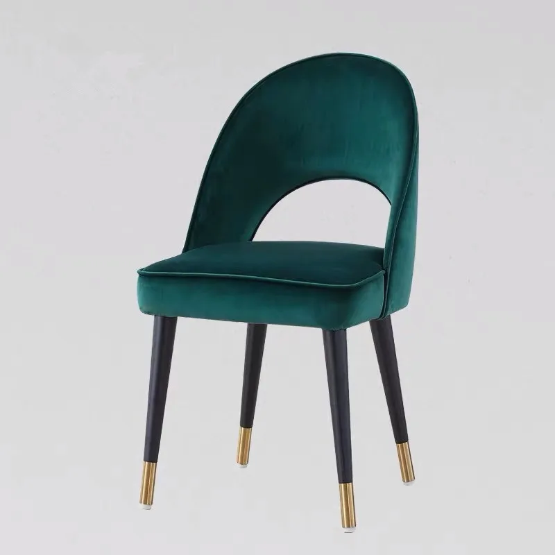Modern green velvet fabric dining table set dining chair for home restaurant cafe