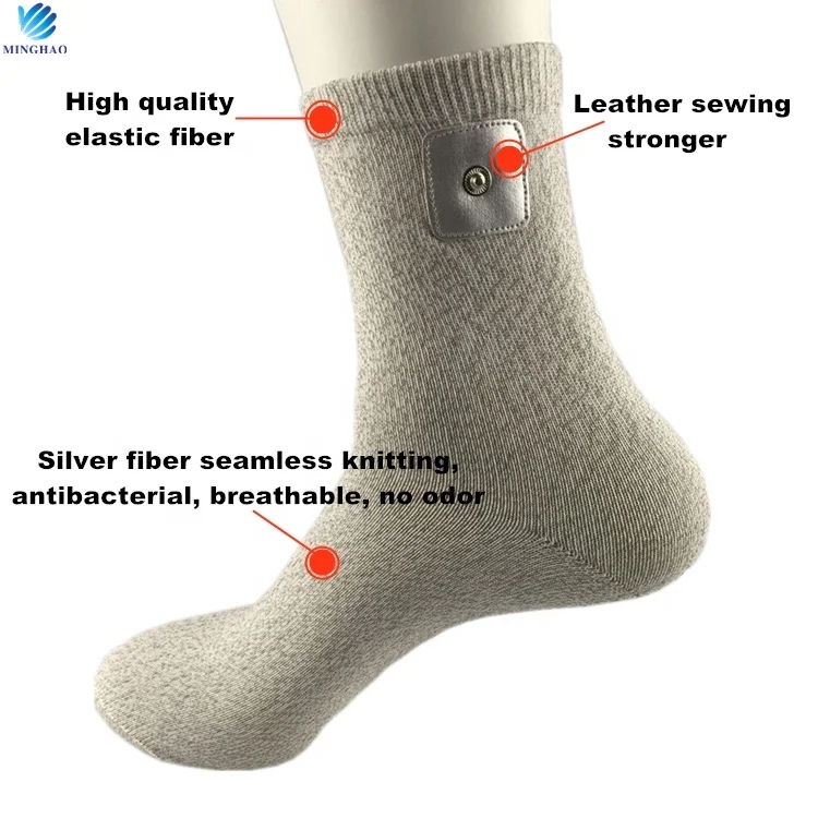 Long size conductive electronic Tens/EMS pulse electrode massage  socks for feet treatment