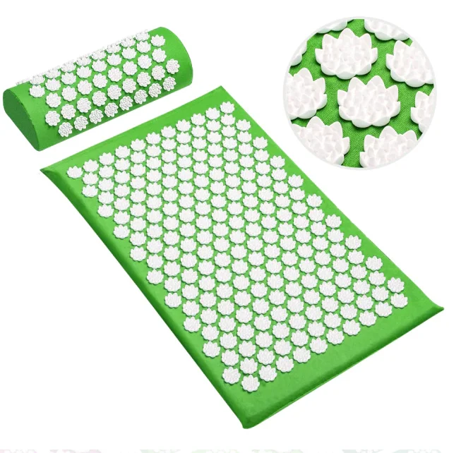 Massage Acupressure Mat Pillow Set Yoga Sit Lying Mat Relax Back Shoulders Neck Feet Muscle
