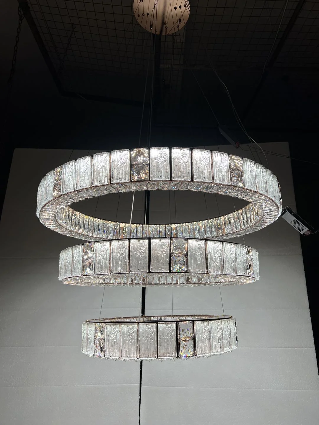 Нержавеющая сталь высокий потолок розовое золото люстра Хрустальная роскошная хрустальная стеклянная