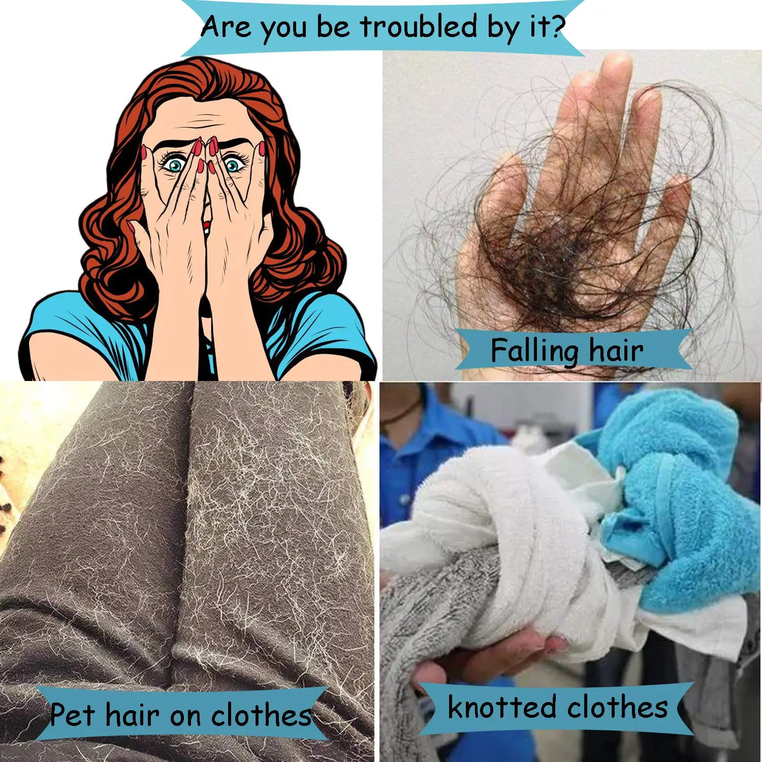 Pet Hair Remover Non-Toxic Reusable Washer Long Washing Machine 12 Packs Laundry Dryer Balls Packing Bag