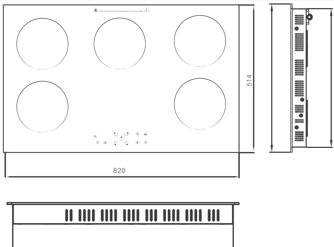 Universal Induction Hob Electric Cooktop Induction Stove Cooker 5 Burner Induction Cooker