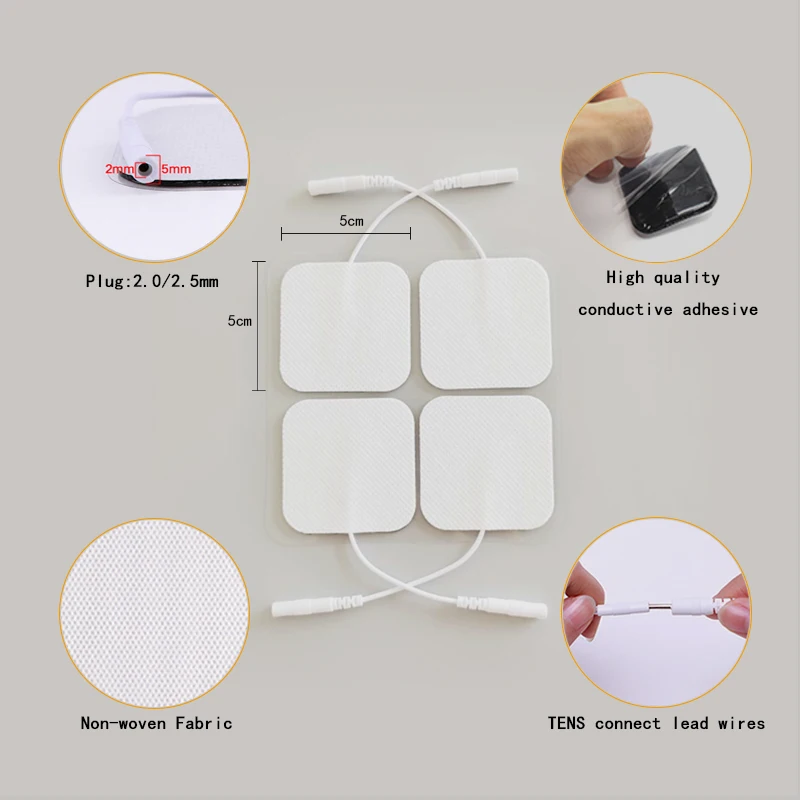PIN Re-use electrode non woven customized electrode Pigtail Tens Massagers Machine Electronic self adhesive ECG electrode pads