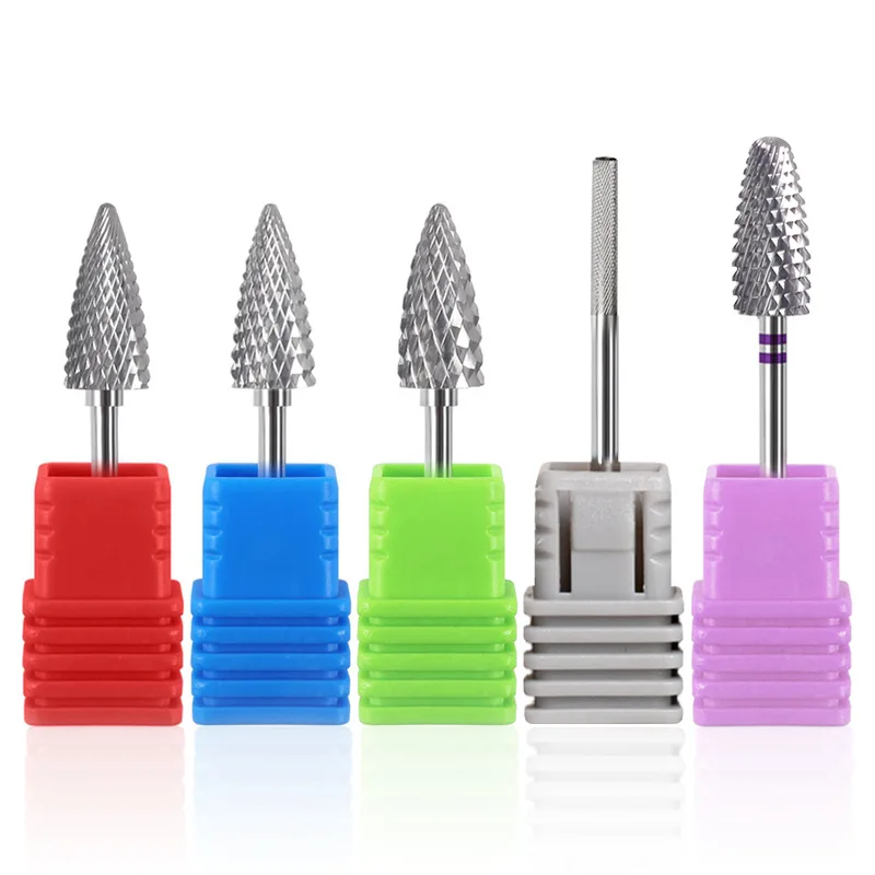 High Quality Two-way Tungsten Steel Armor Removal Drill Bit Quick Nail Exfoliation Tool Volcano Nail Bits Super Long Nail Bit