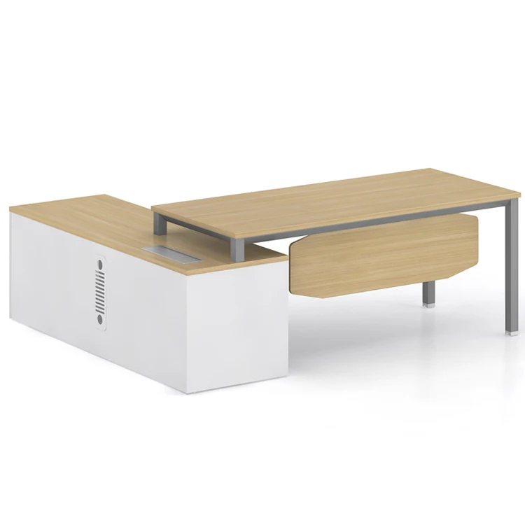 Ceo Boss Executive Table Office Computer Table Design Executive Desk Modern L Shaped Desk High Tech Modern White Wood Building