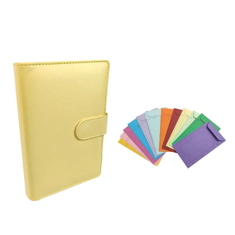 A6 Size Multiple Color Loose Leaf Personal Planner Binder 6 Ring Metal Clamp Budget Binders With Pen Holder for Personal Use