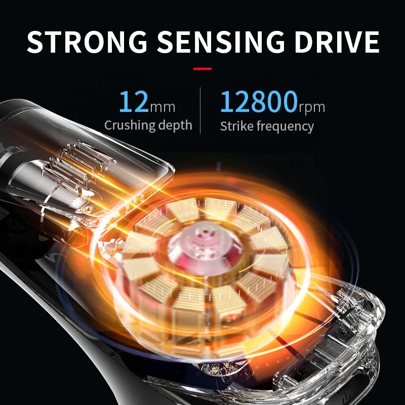 Fast Delivery Custom Pressure Sensor Body Gun Massager Private Label Cordless Deep Tissue Vibration Muscle Fascia Massage Gun