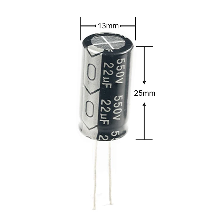 Best Seller 22UF/550V 13*25 High High Ripple Long Life Aluminum Electrolytic Capacitor for Electronic Ballasts