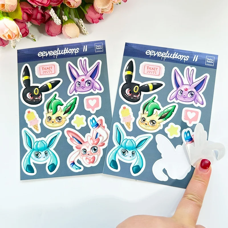 A4 A5 A6 Waterproof Vinyl Transparent Custom Kiss Cut Sticker Sheet Colorful Logo Kawaii Glitter Cartoon Kiss Cut Sticker Sheets