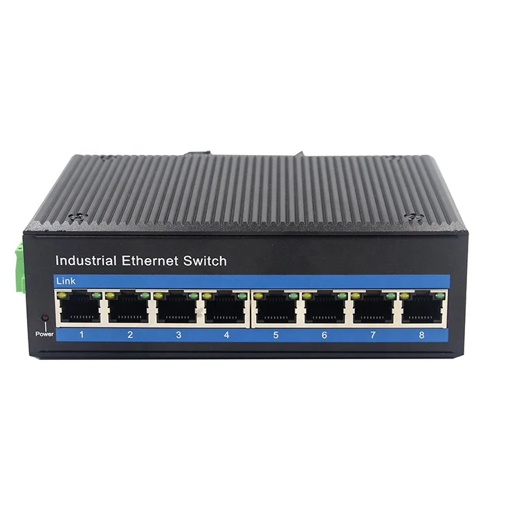 High demand products 12-48V DC 8 port gigabit fiber switch