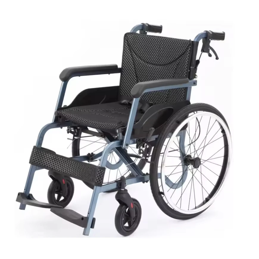 High Quality Manual Folding Aluminium Alloy Wheelchairs for Elderly People