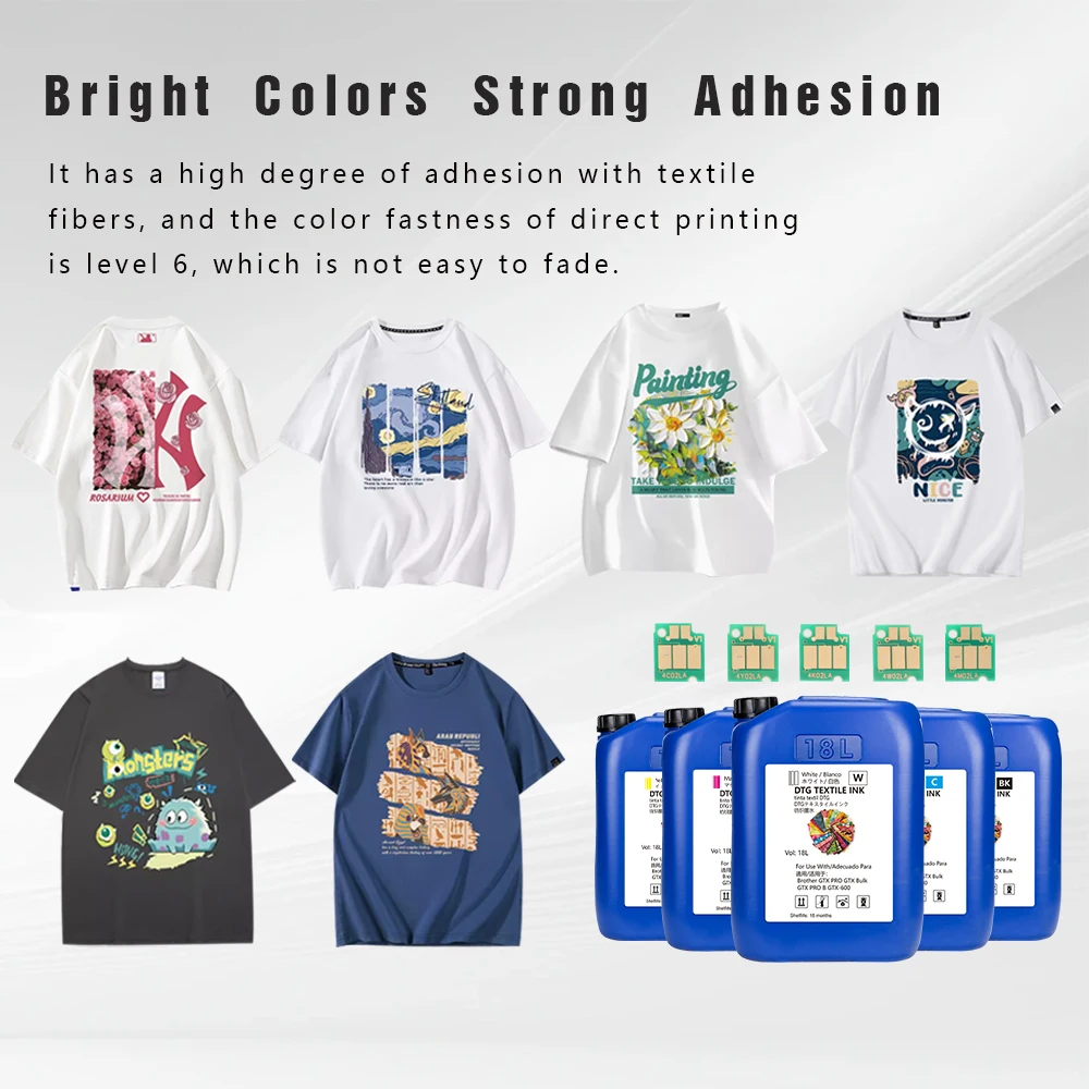 For Brother GTX PRO DTG Printer Shirt Bulk Ink 18 Liter Chip Textil Printing Machine Bucket Refill Ink Barrel