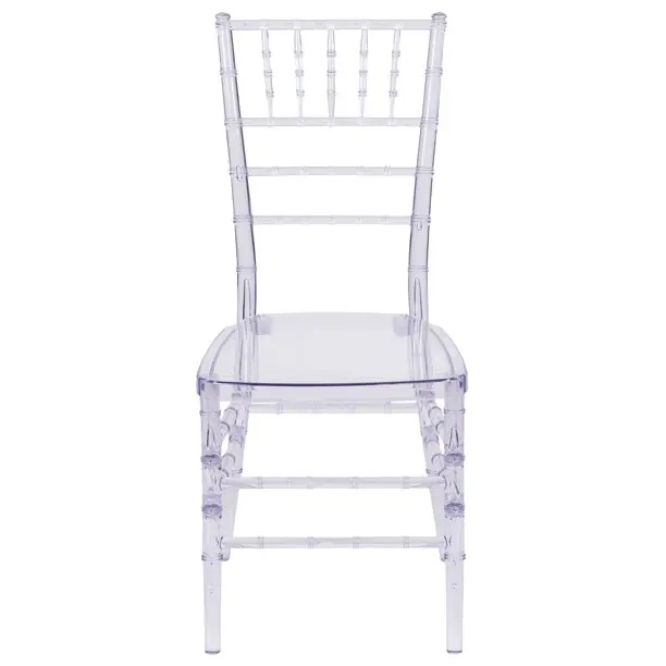 High Quality Acrylic Garden Hotel Plastic Dining Chair Modern Clear Tiffany Plastic Bamboo Chair For Events Weddings