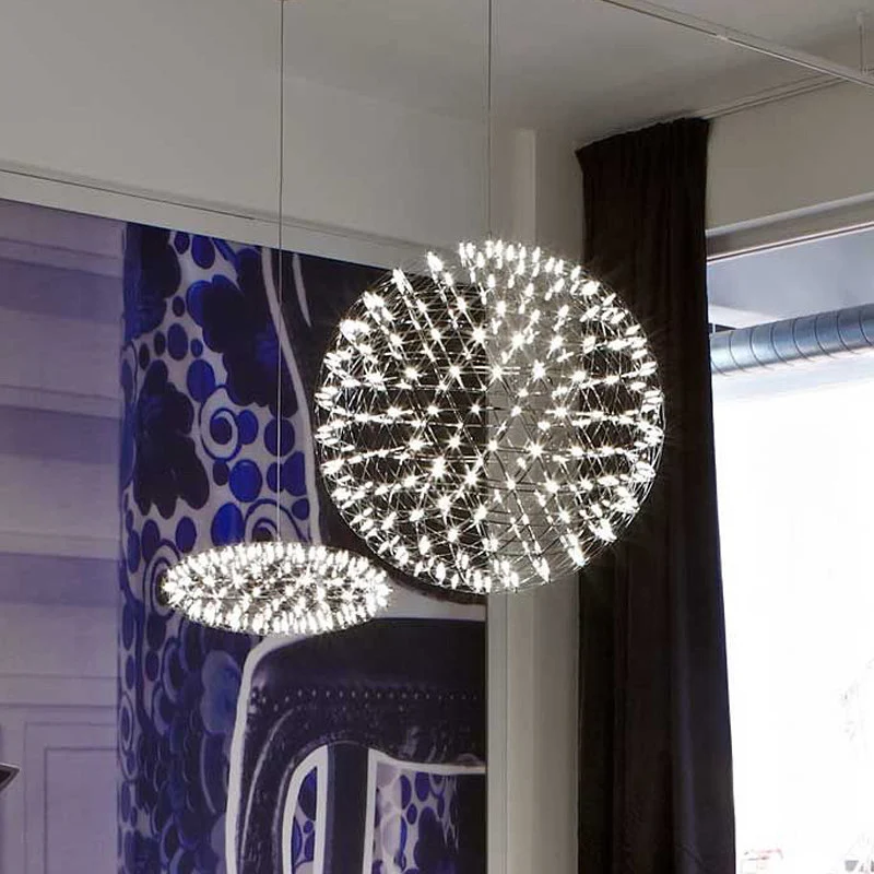 Nordic Minimalist Creative Restaurant Spark Ball LED Living Room Hanging Light spark ball