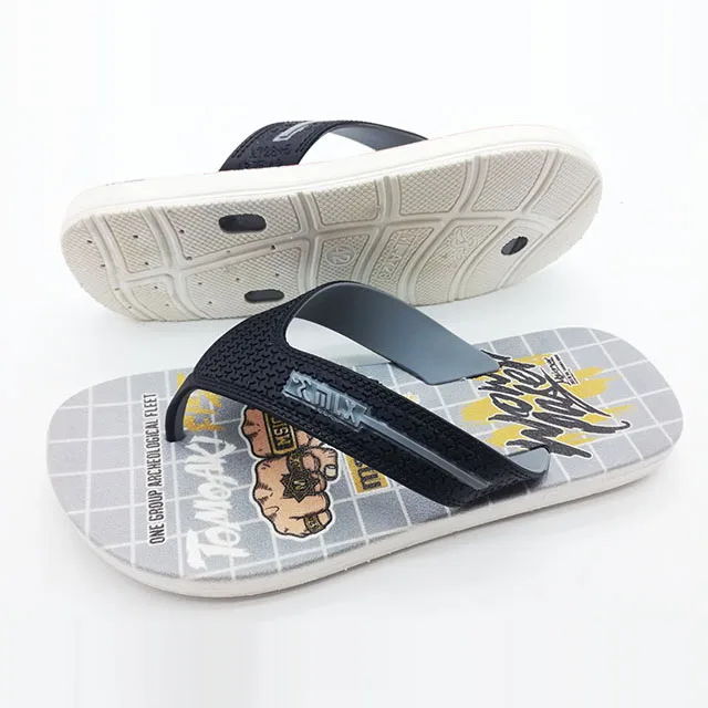 2021 china new model outdoor flat pcu men flip flops leather slipper