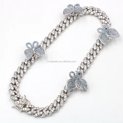 Hip Hip Jewelry Vintage Diamond Butterfly Cuban Chain For Men
