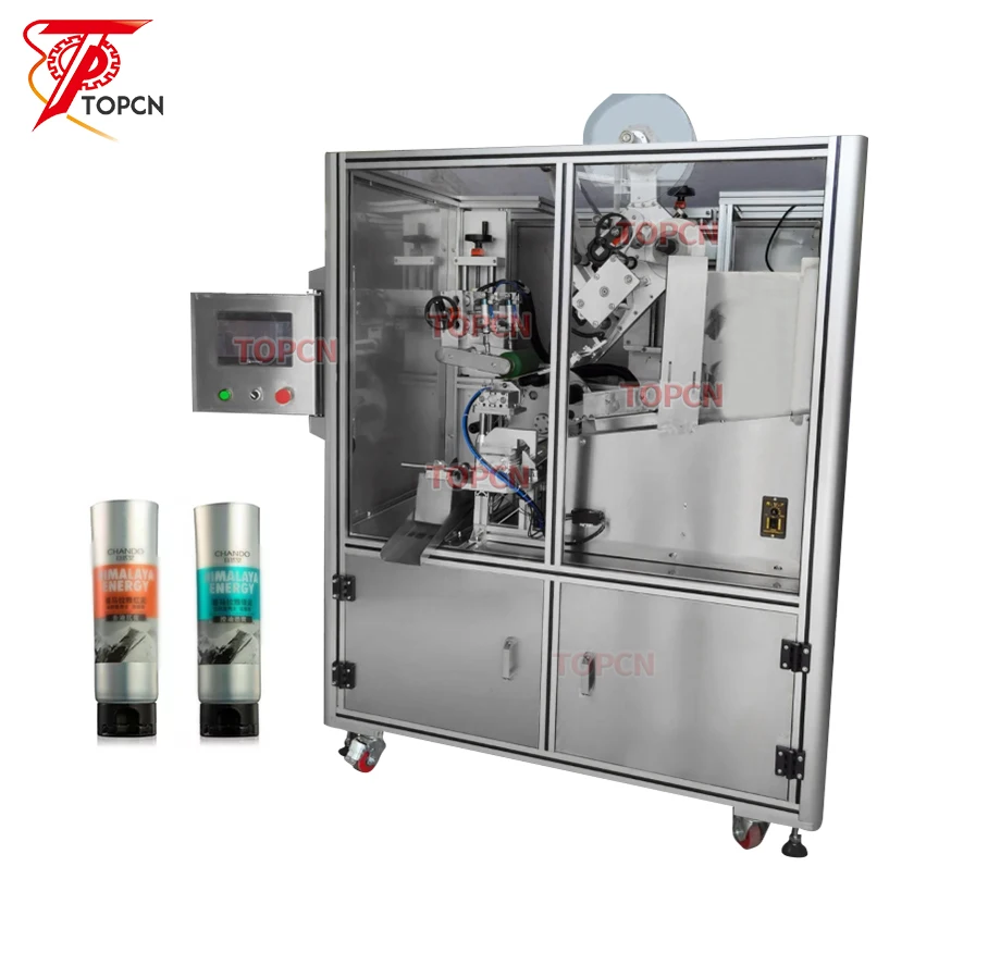 Automatic Cosmetic Empty Lotion Toothpaste Aluminum PET Soft Round Plastic Tube Labeling Machine