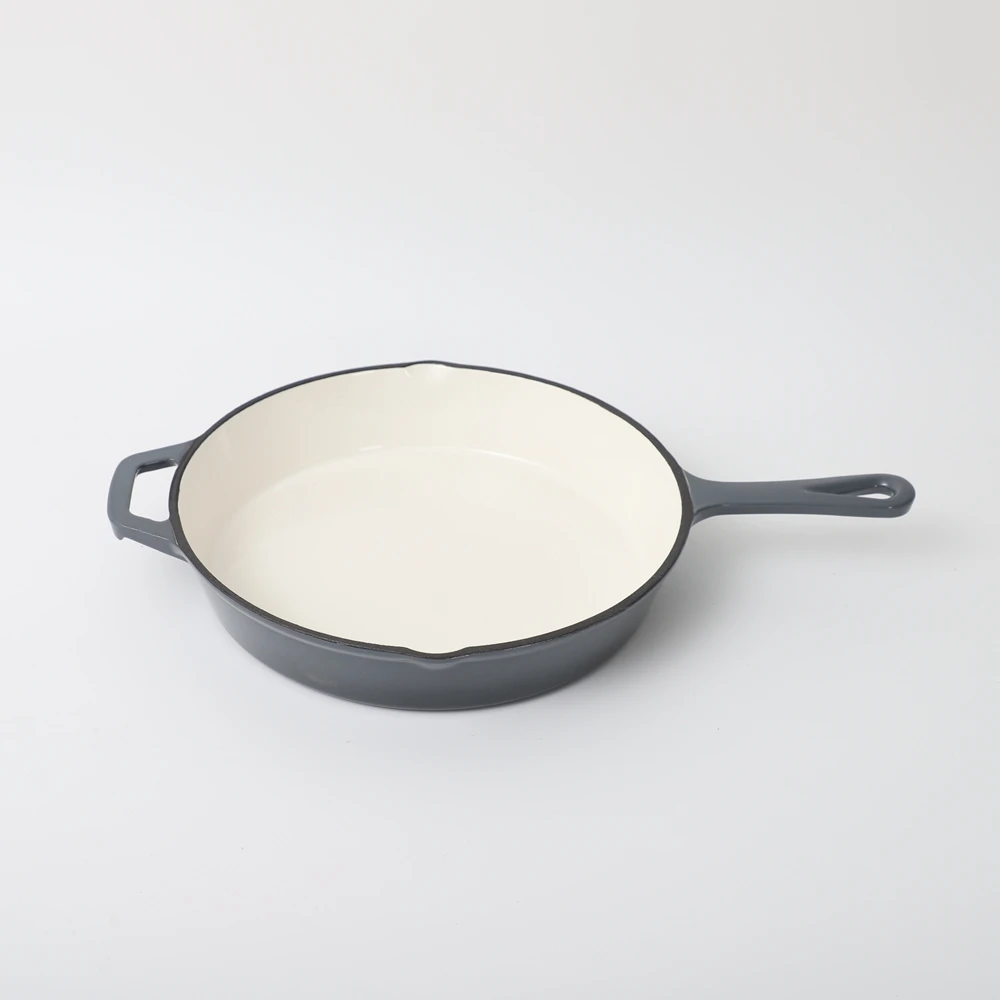 Non-stick Skillet Steak Enamel Cast Iron Skillet with Long Handle Non-stick Frying Pan