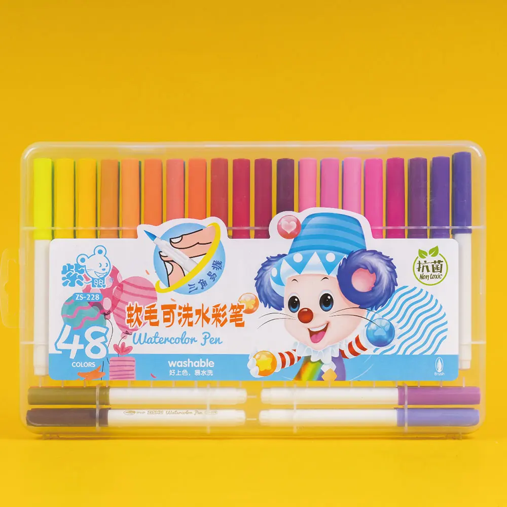 Supplier customized logo felt tip calligraphy brush pen set soft water color art marker for water watercolor painting