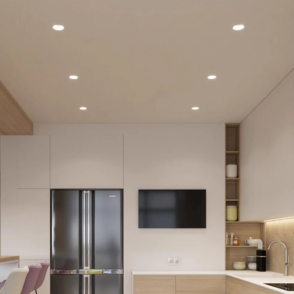 Tuya Energy star ETL 9 Вт 4-дюймовая ультратонкая круглая светодиодная Встраиваемая потолочная панель Светодиодная лампа с Драйвером