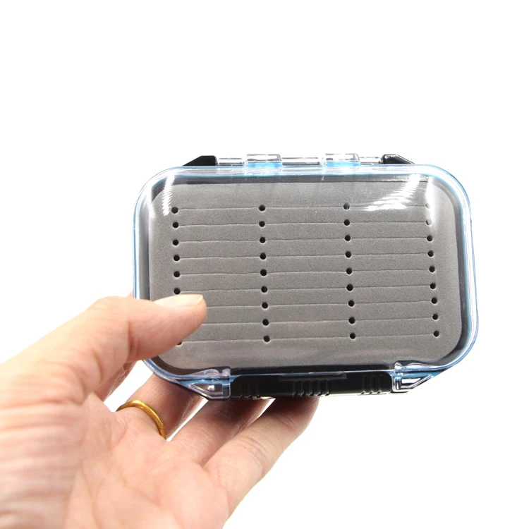2023 Hot Selling Fly Fishing Box Two-Sided Waterproof Lightweight Fly Box Easy Grip Transparent Lid Fly Fishing Lures Box