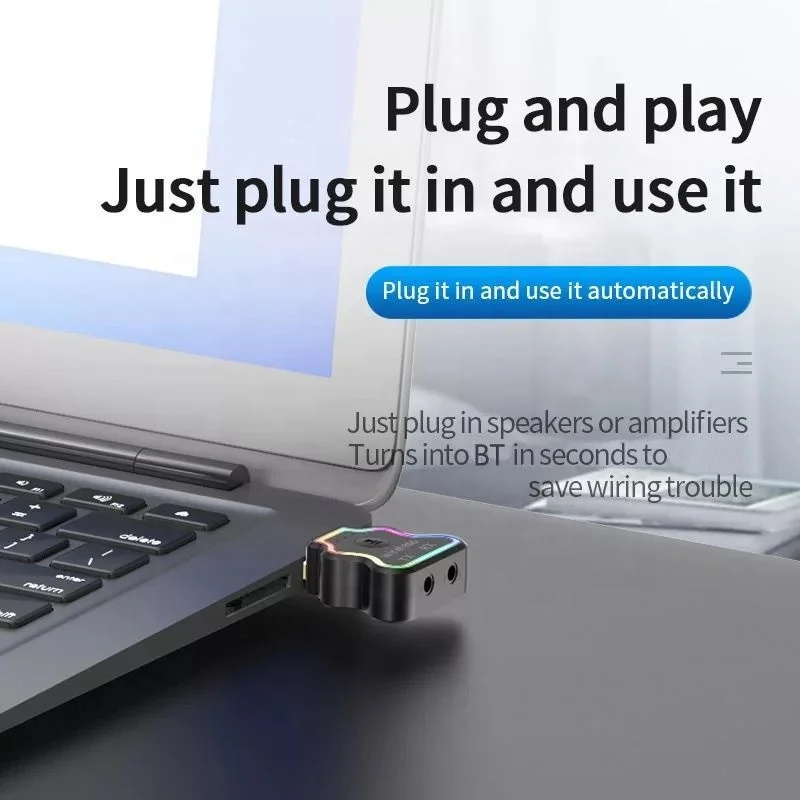 Автомобильный комплект bluetooth гарнитура USB BT приемник Aux BT 5,0 адаптер беспроводной аудио стерео музыкальный передатчик