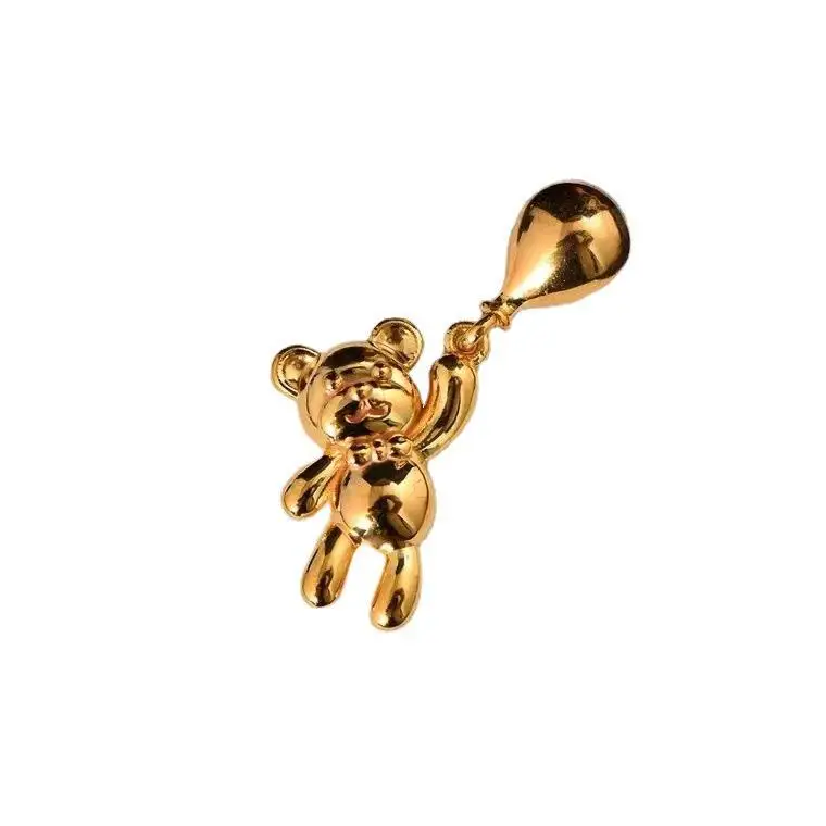 Certified 18K Gold Balloon Bear Pendant Au750 Age-Reducing Cute Simple Gift Water Shell Wholesale