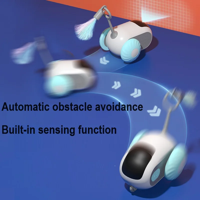 Wholesale Smart Electric Remote Control Electric Smart Cat Toy interact teaser rotate cat toy with feathers