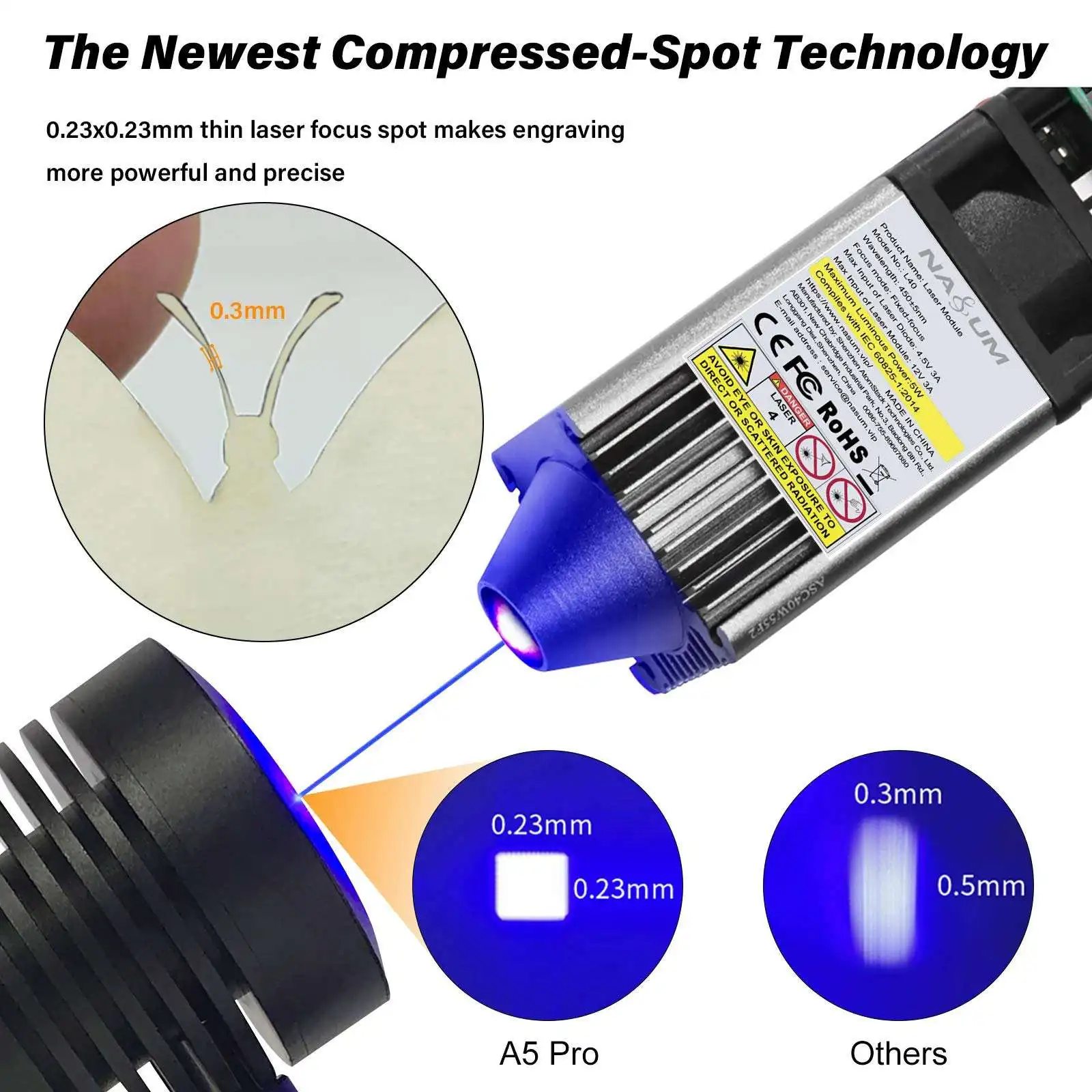 Lowest Price A5 Pro 40W Desktop Small Engraving Stone Jewelry Glass Wood Metal Card Laser Engraving Machine