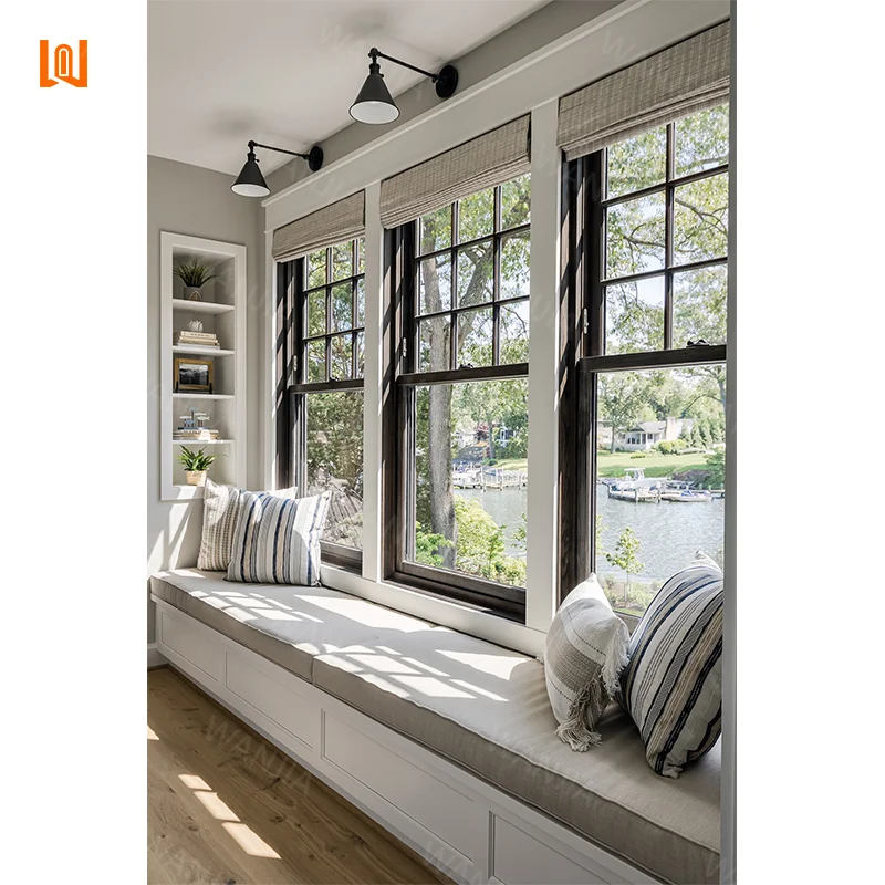 Heavy Duty Design Intelligent Electric Vertical Sliding Windows Aluminum Double Hung Home House Single