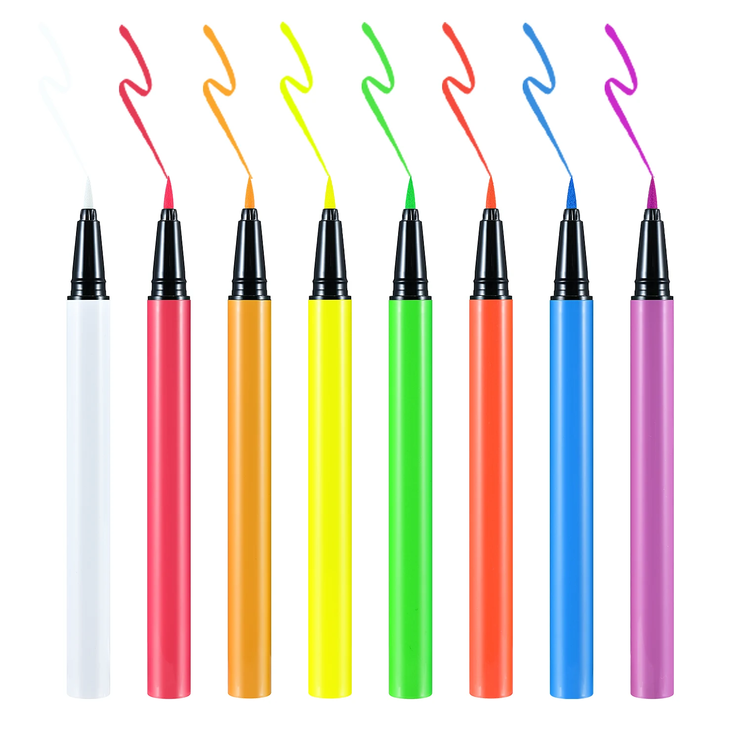 Hot Selling 8 Colors Colourful Waterproof Liquid Neon Vegan Smooth Silk Liquid Eyeliner Pencil For Women