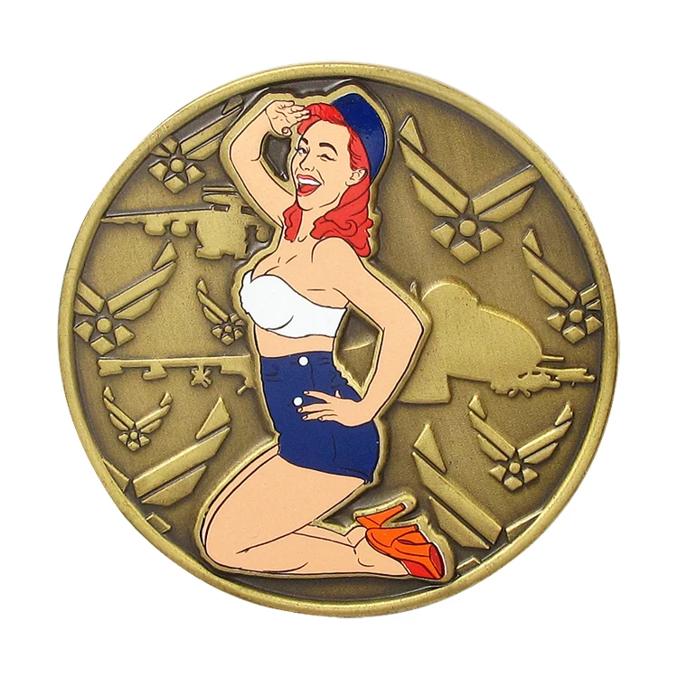 Enamel Exquisite Art Metal Crafts Manufacturer Souvenir Custom Golden Coin Custom-Made Souvenir Challenge Coin