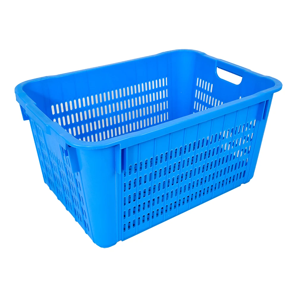 Fresh plastic basket ventilated nesting plastic crate with mesh moving plastic basket
