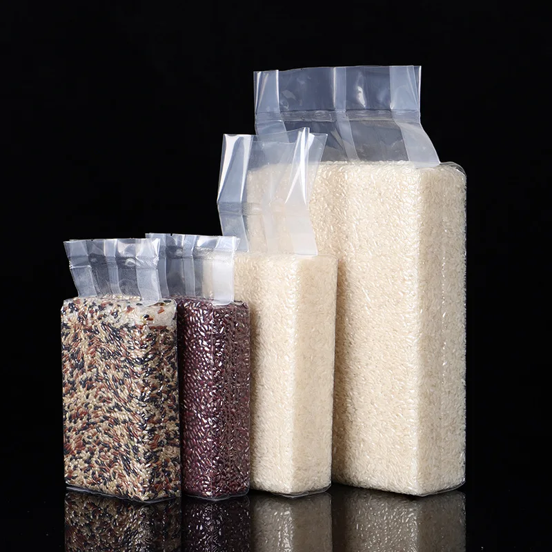 Custom Biodegradable recyclable Meat Fruit rice peanuts Fresh Pouch Clear PE Plastic Compression Seal Food Vacuum Packaging Bag