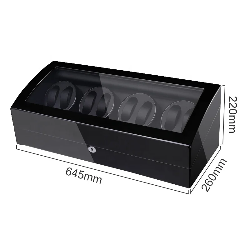 Custom Deluxe Black Wooden 8+9 slots Automatic Watch Winder Case Gyro