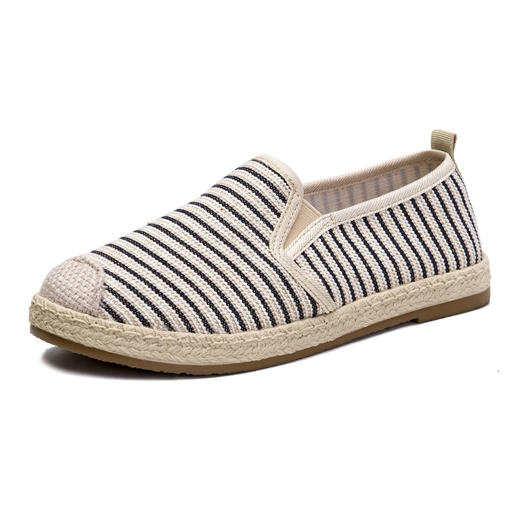 Fashion Espadrille Striped Casual Flat Ladies Flat Shoes