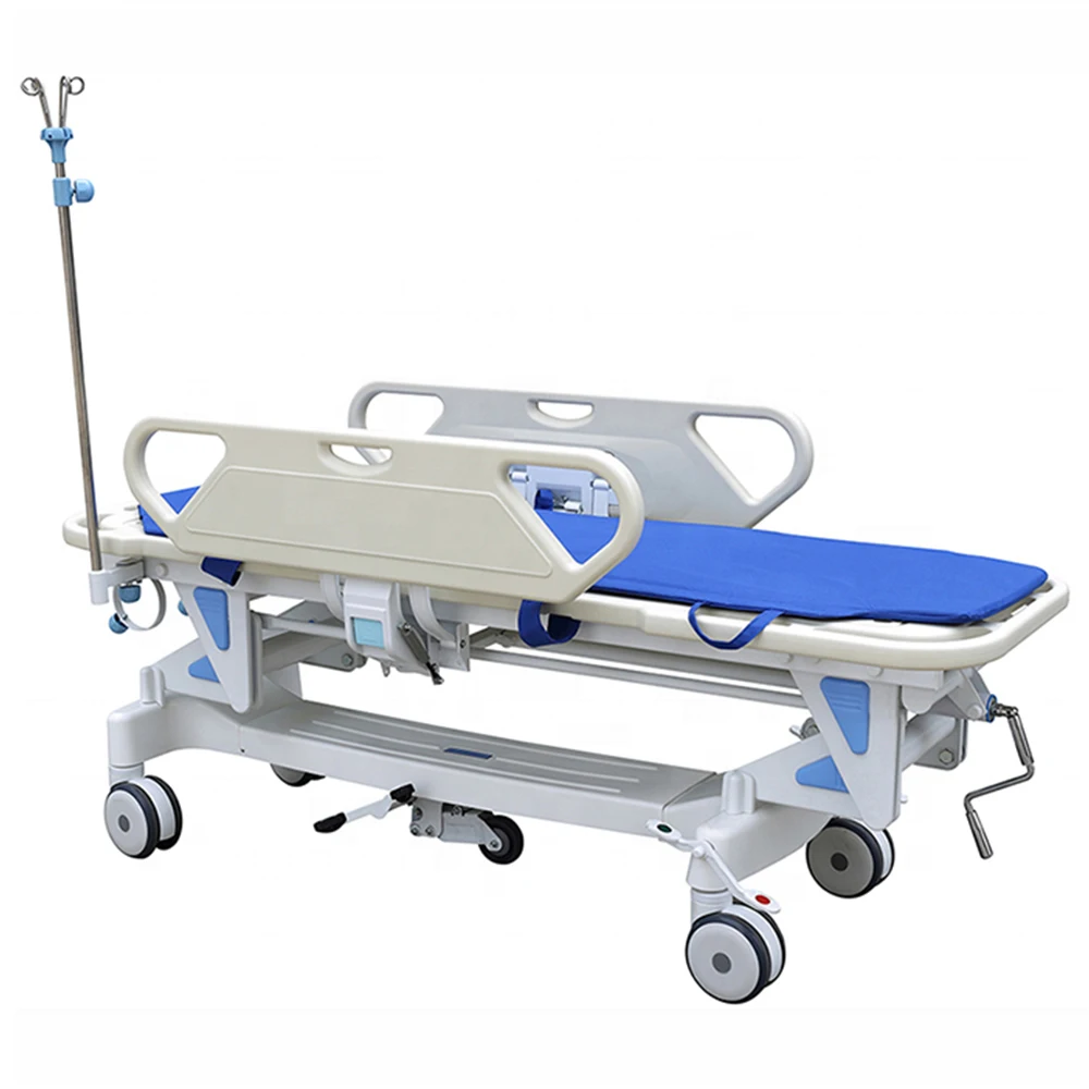 Luxury Hydraulic Transportation Trolley Patient Ambulance Stretcher Transporter Bed