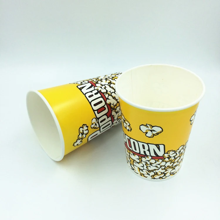 
Hot selling custom printed popcorn cups paper custom printed disposable popcorn cups 