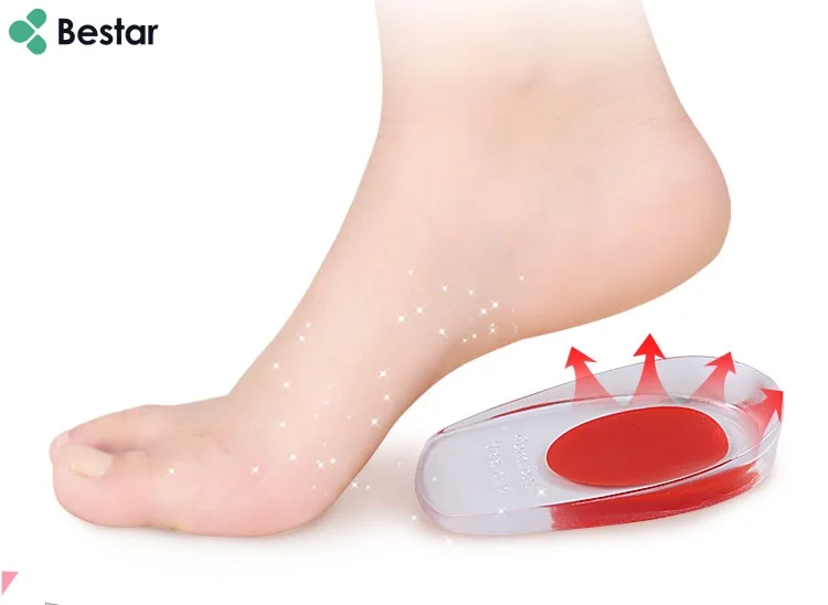 Bestar Height Increase TPE Heel Pad Cushion Silicone Gel Heel Pad insoles for High Heels Shoes