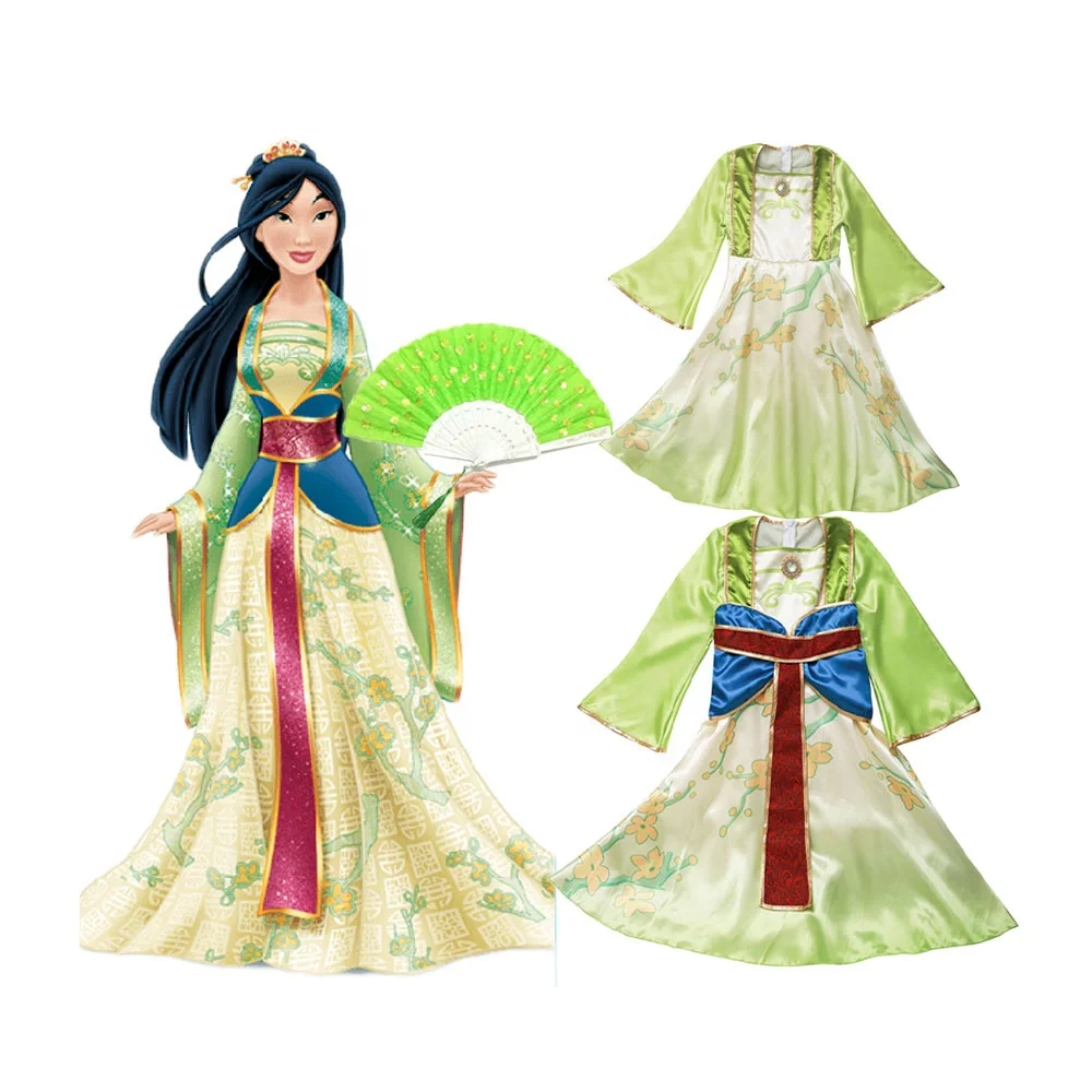 
Chinese Traditional Asian Heroine Princess Hua Mulan Hanfu Kids Party Fancy Dress Up Costumes For Little Girls Baby Toddler 