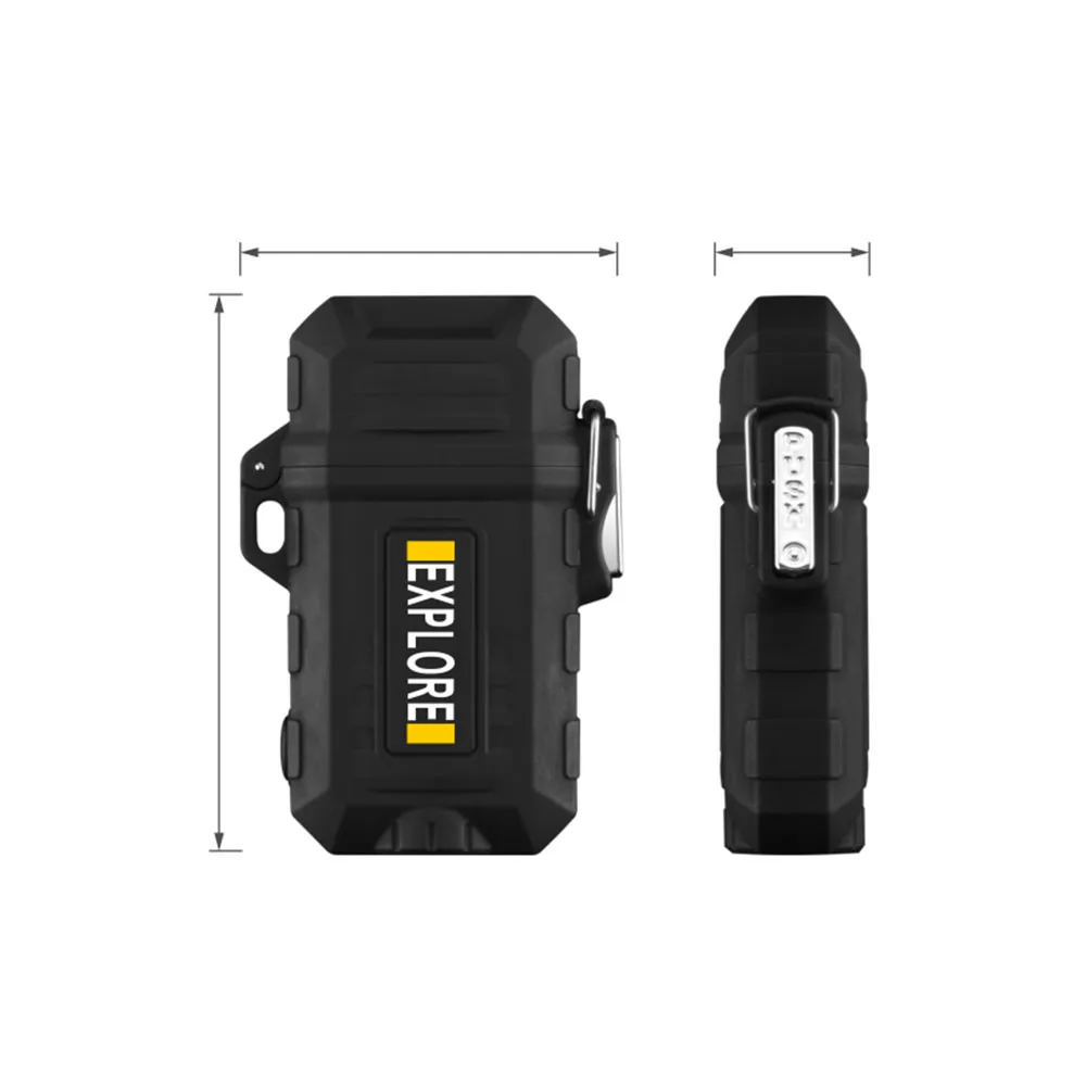 Outdoor multifunction rechargeable electric arc plastic lighter with lamp