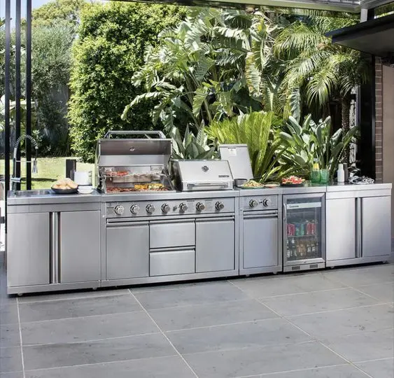 Artisan BBQ Kitchen Built In  Egg Kamado Grill Outdoor Kitchen Insert And Patio