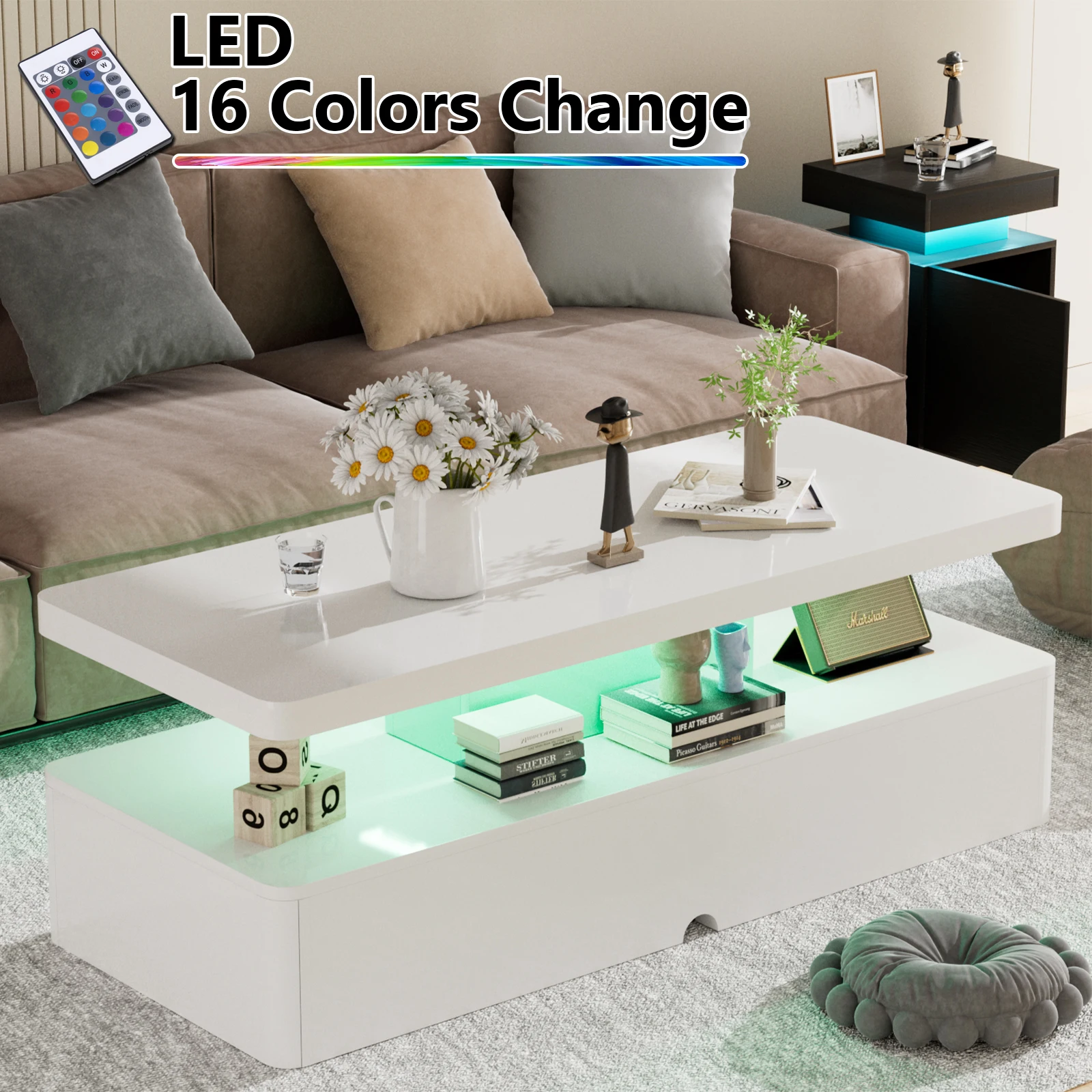 Modern Luxury Rectangular Wooden Low Height Coffee Table for Home Dining Furniture Use in Living Room Bedroom wooden Material