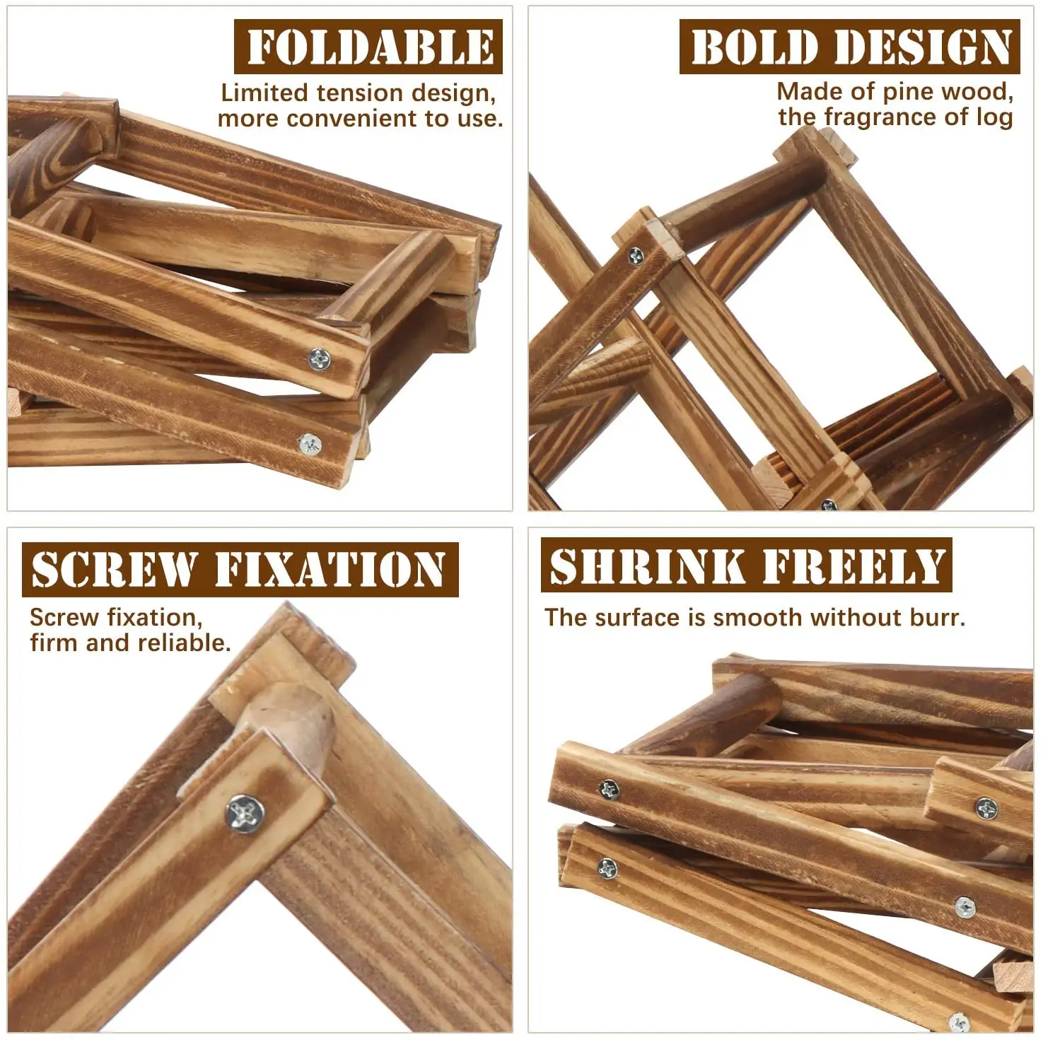 Foldable Wine Rack Countertop Wooden Bottle Holders Stands Counter Display Shelf 6 Bottles