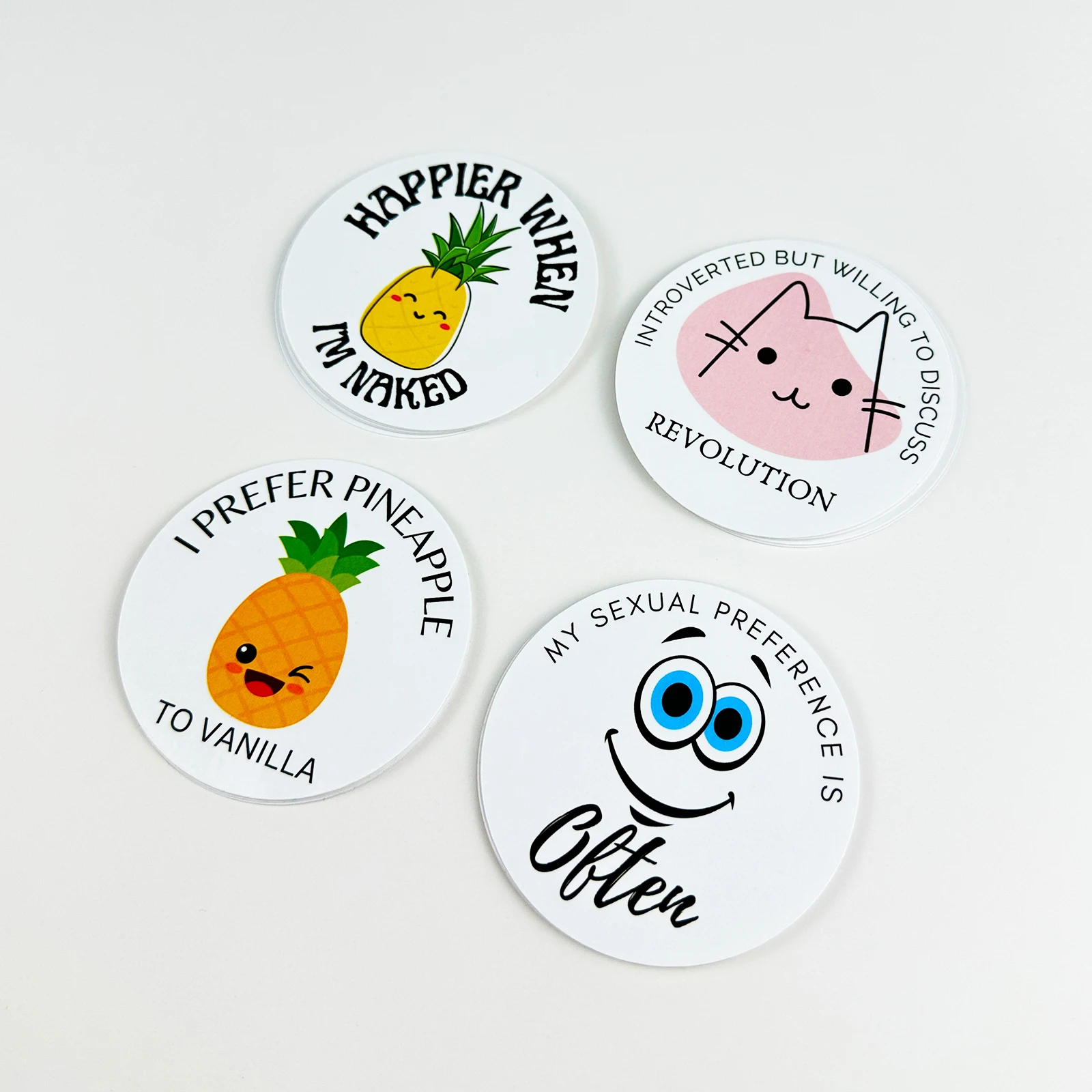 Uv Resistant Pvc Vinyl Cartoon Sticker Custom Brand Die Cut Label Printing Waterproof Self Adhesive Company Logo Sticker Pack