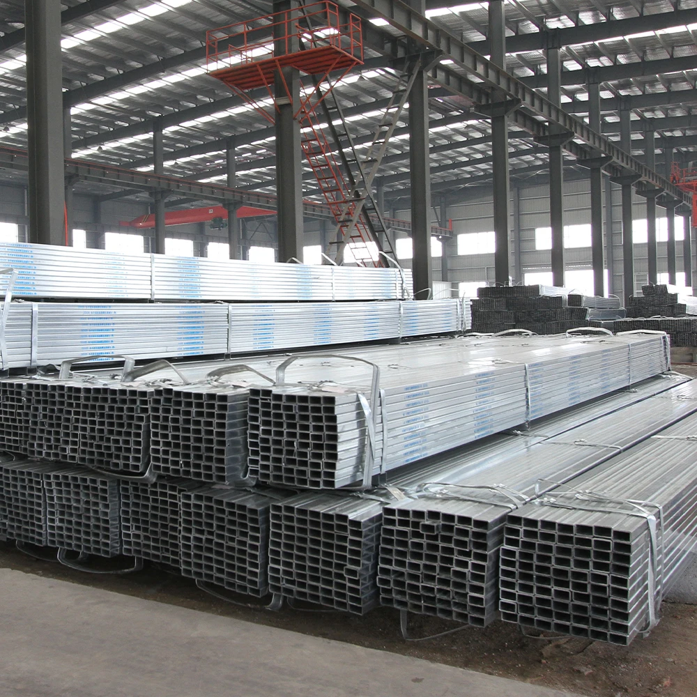 4 inch Galvanized Square Steel Tube Gi rectangular Hollow Section thin wall zinc square pipe for building