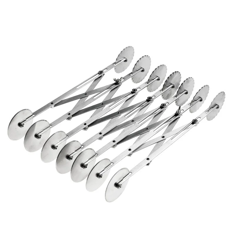 Adjustable 3/5/7 Wheels Stainless Steel Pizza Cutter & Pasta Roller Baking Type Dough Cake Noodles Peeler & Rocker Pastry Cutter