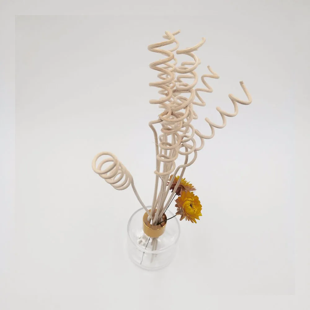 New Design Home Air Fragrance Freshener Decorative Curly Colorful Black Aroma Reed Diffuser Rattan Stick
